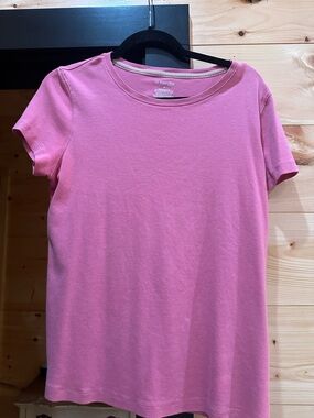 St. John's Bay Pink Crewneck Short Sleeve Tee 100% Cotton